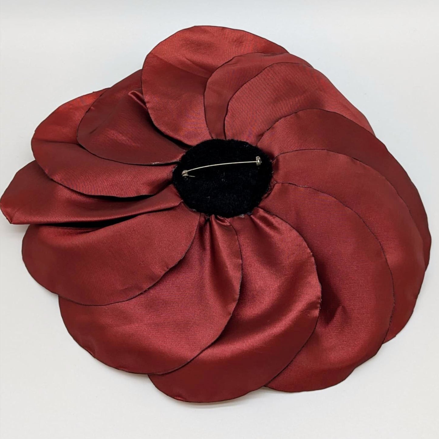 Burgundy Flower Brooch — Handmade Charm