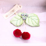 Cherry Velvet Brooch — Handmade Elegance