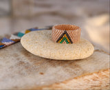 Miyuki Delica Ring – Gold/Yellow with Dark Grey