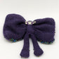 Purple Handmade Bow Brooch with Glass Beads