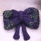 Purple Handmade Bow Brooch with Glass Beads