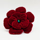 Red Velvet Flower Brooch — Handmade Elegance