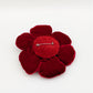 Red Velvet Flower Brooch — Handmade Elegance