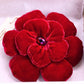 Red Velvet Flower Brooch — Handmade Elegance